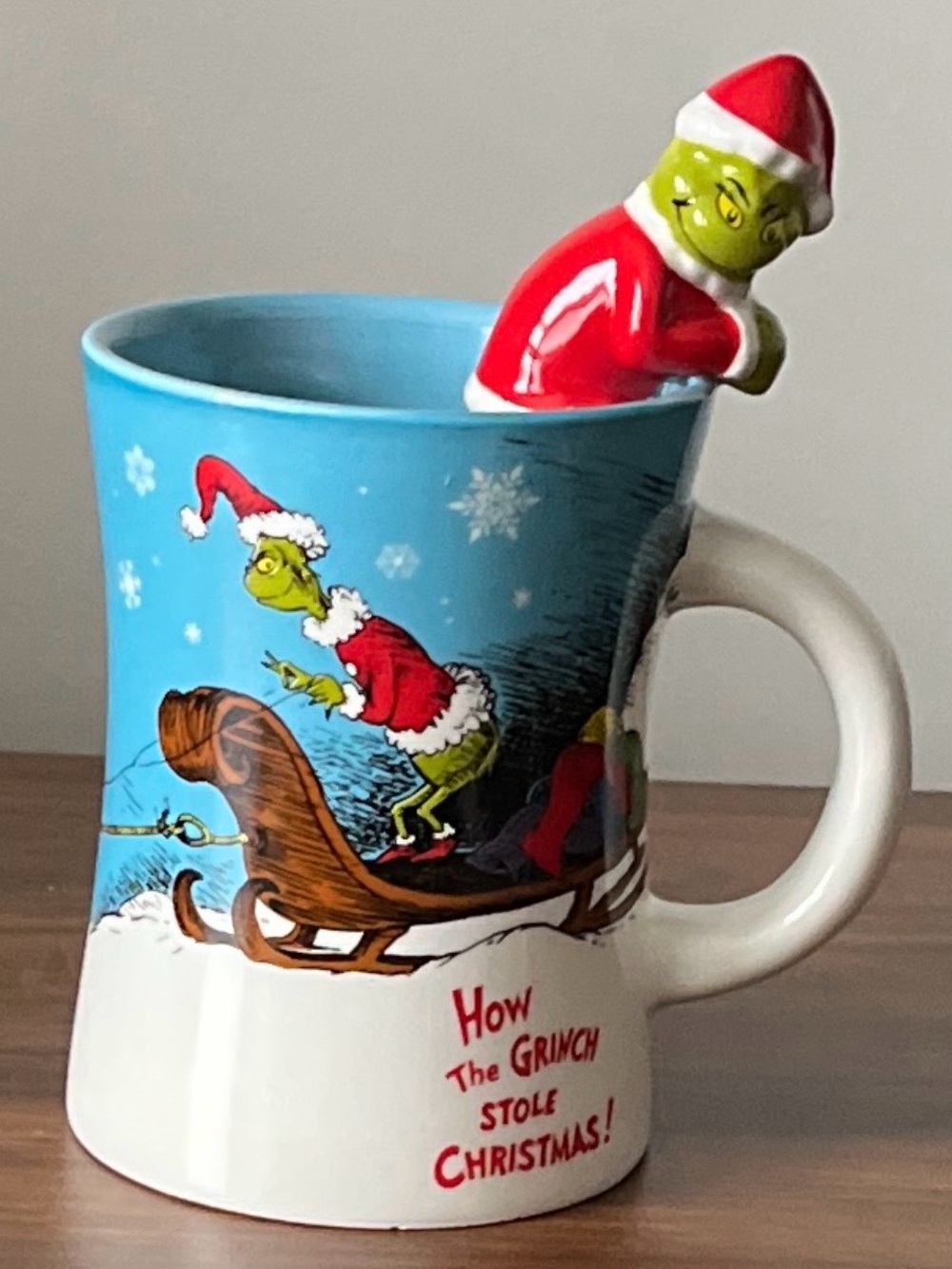 How The Grinch Stole Christmas Blue Ceramic Mug with Grinch